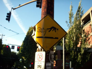 Bike Crashing Sign